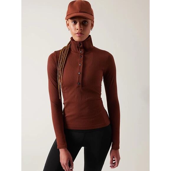 Athleta seamles Henley  pullover - Picture 1 of 5